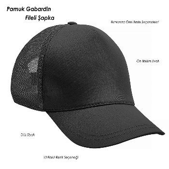 Promosyon Şapka - Fileli - Siyah