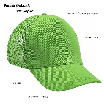 Promosyon Şapka - Fileli - Yeşil